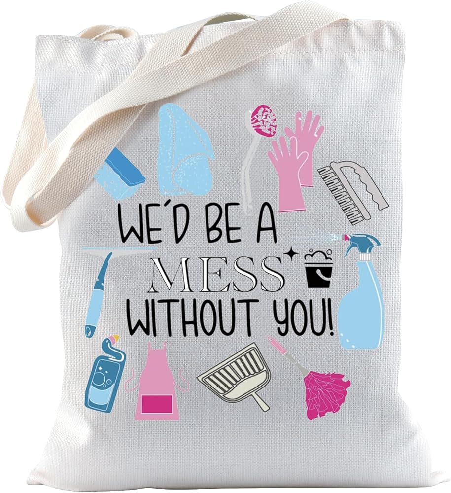 TSOTMO Housekeeper Gift Custodian Gift Cleaning Service Gift Maid Cleaning Crew Tote Bag Housekeeper Thank You Gift