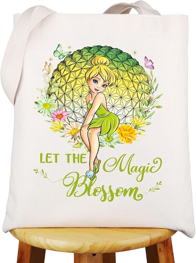 WZMPA Princess Tinker Bell Tote Bag Fairy Tales Fans Gift Let The Magic Blossom Tinker Bell Shoulder Bag For Movie Fans (Blossom Tinker Bell TG)