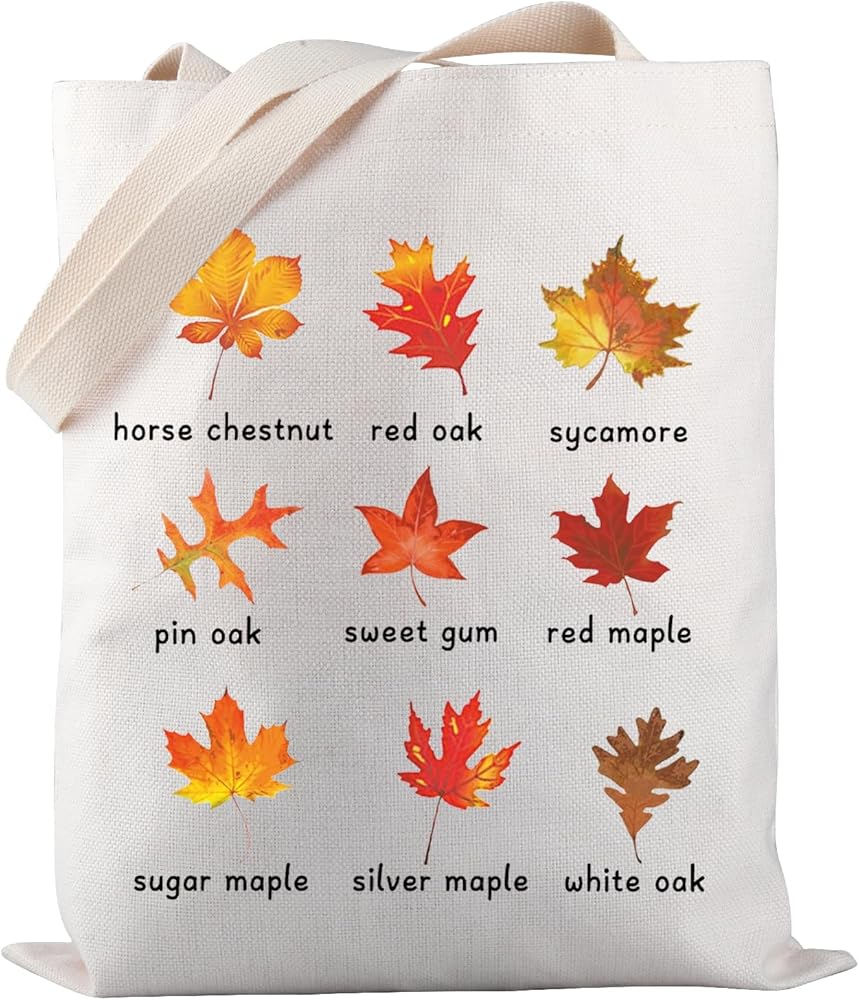 Funny Fall Leaves Tote Bag Maple Leaves Tote Bag Fall Season Tote Bag Autumn Leaves Lover Gift