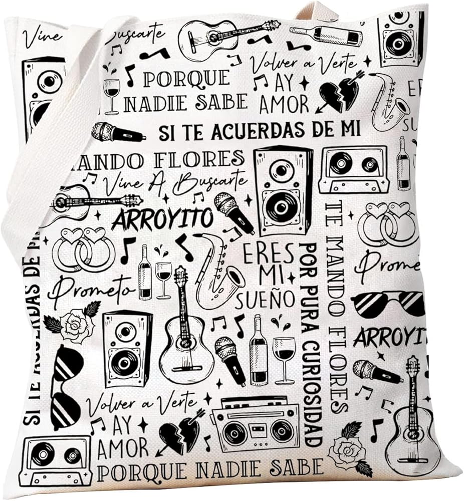 PXTIDY Colombian Latina Musician Fans Gift Reggae Pop Music Inspired Tote Bag Reggae Music Album Canvas Grocery Bag