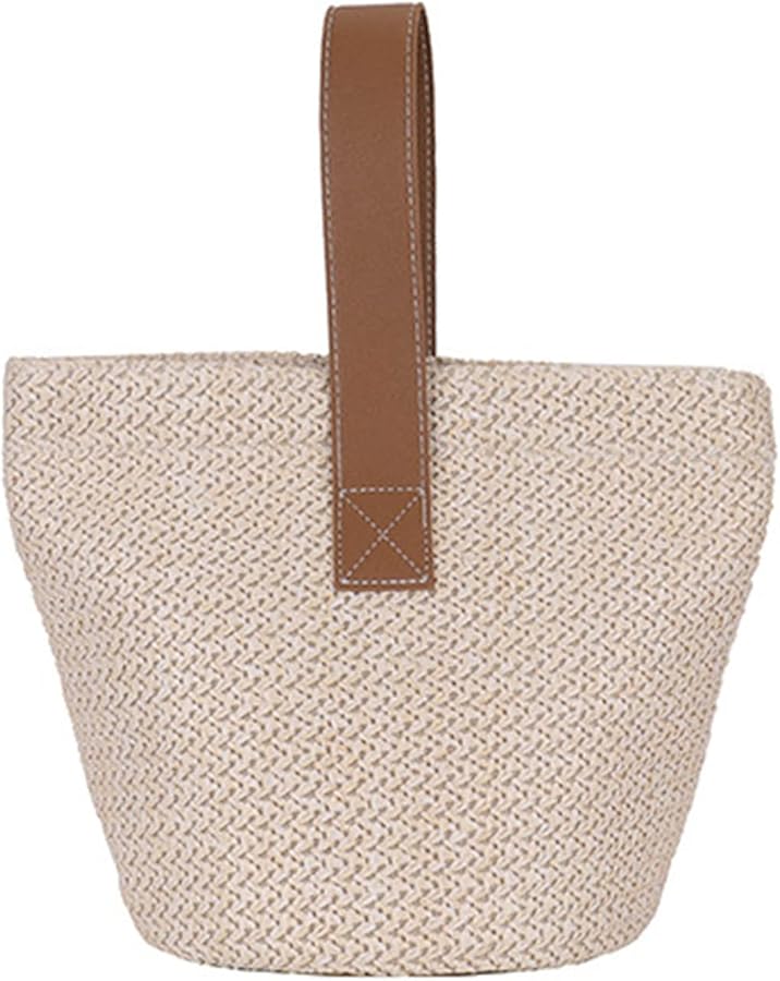Straw Bags for Women Girls Bucket Bag with Handles Beach Bag Purses and